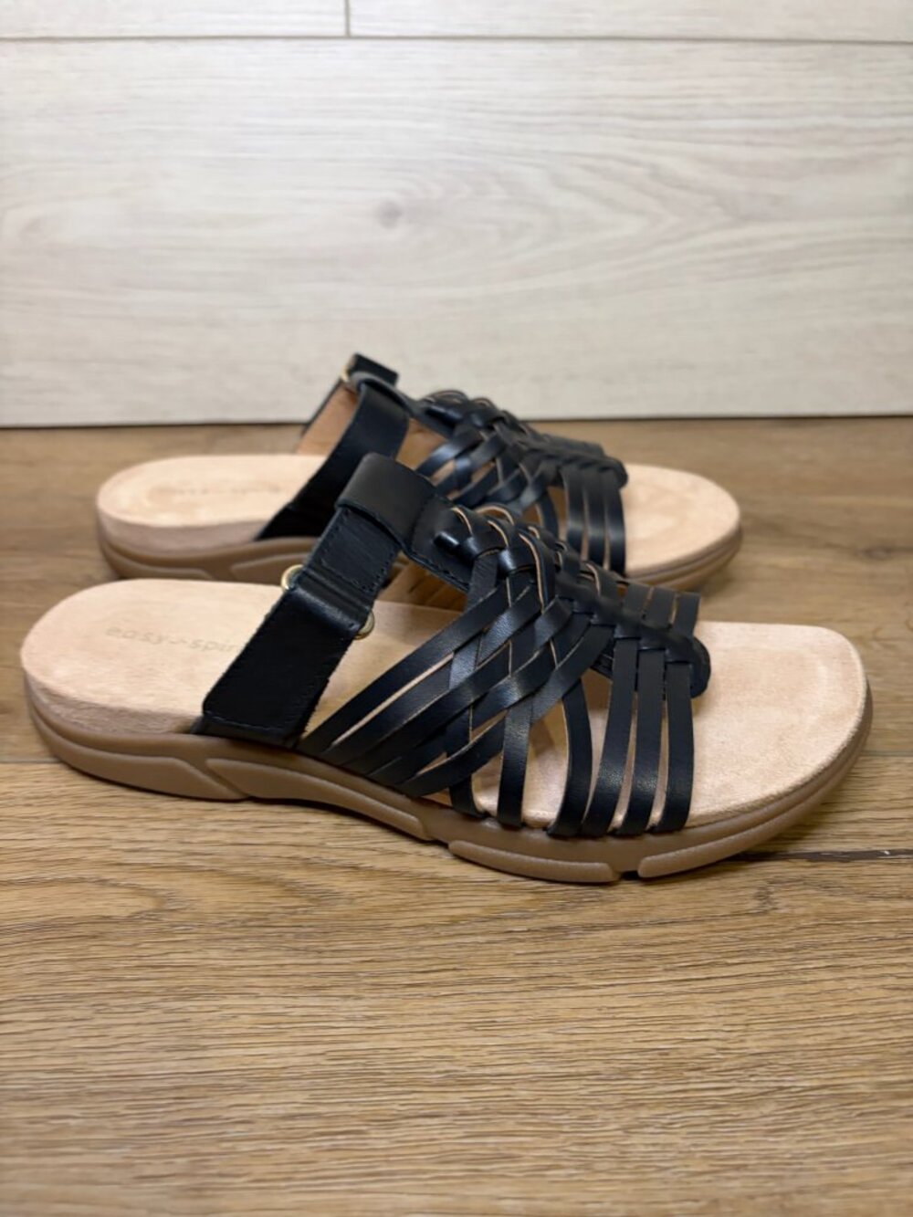 Easy Spirit Mindi Women's Black Strappy Sandals Size 6M